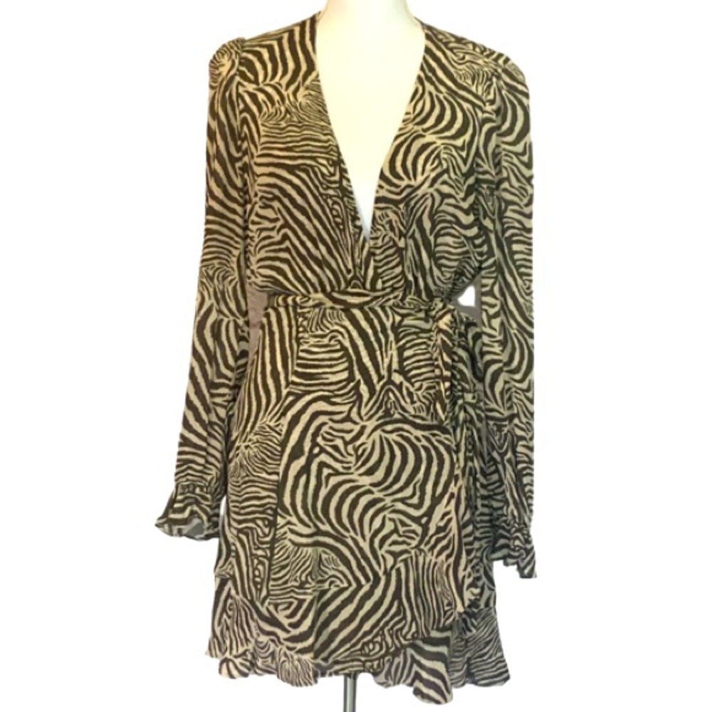 Reformation animal print wrap dress